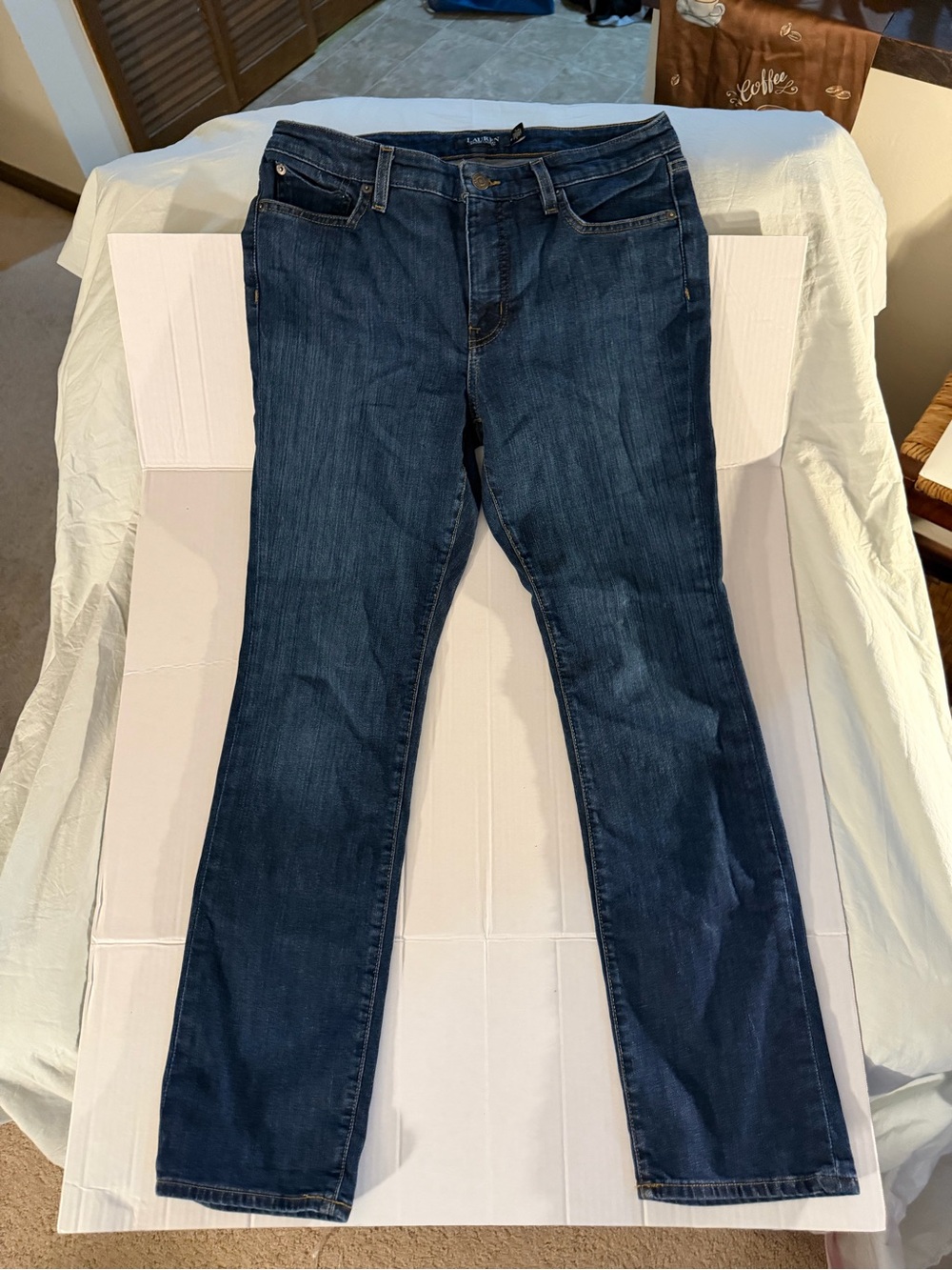 #229 Ralph Lauren Women's Dark Blue Straight-Leg Jeans